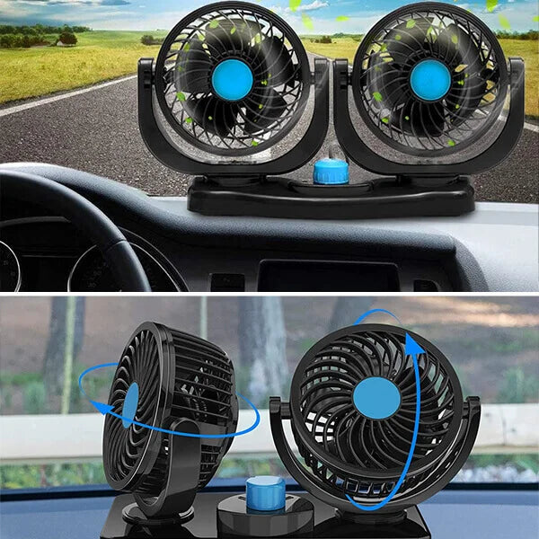 VENTILADOR DOBLE PARA CARRO 360