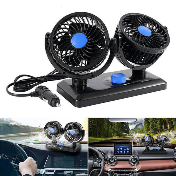 VENTILADOR DOBLE PARA CARRO 360