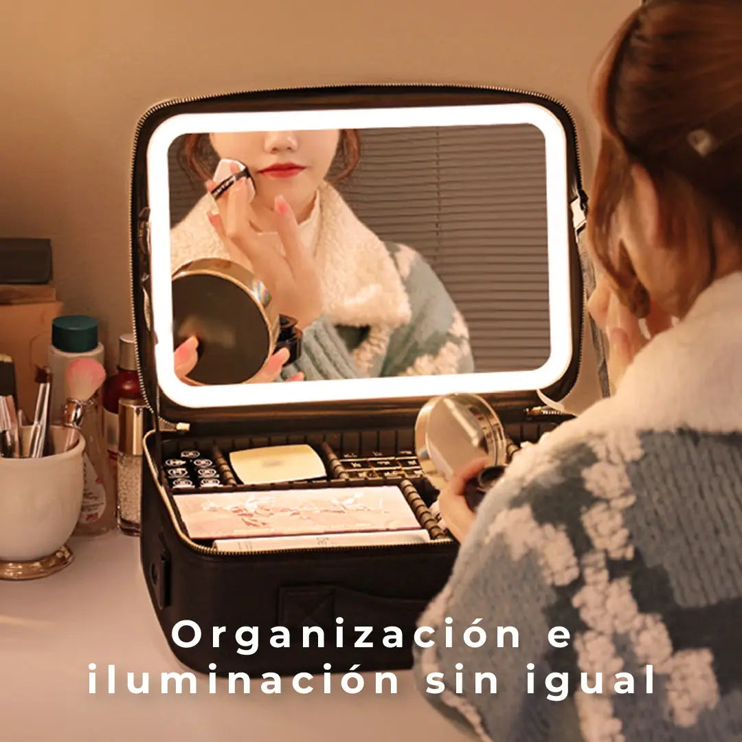 Organizador de Maquillaje con Espejo LED