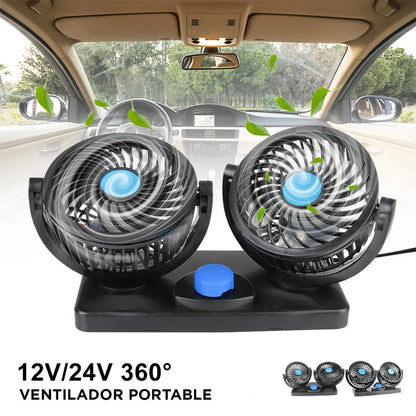 VENTILADOR DOBLE PARA CARRO 360