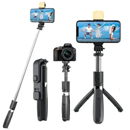 Trípode Inalámbrico - 6 en 1 Selfie Stick (NEGRO)